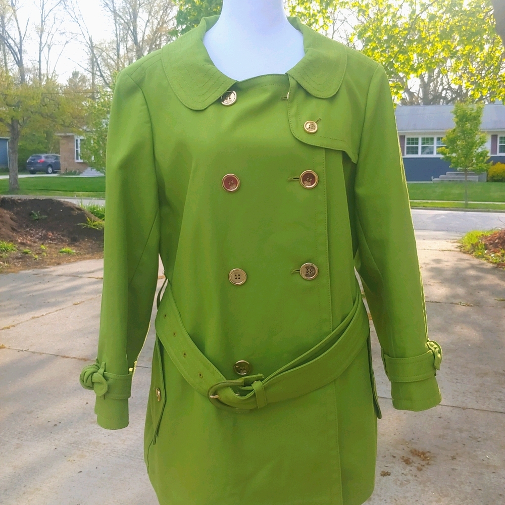 Rare Coach lime green trench coat